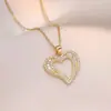 Colar para Mulheres, Moda Transfronteiriça, Design de Nicho de Coração, Elegante Versátil, Pingente Simples e Versátil, Colar Corrente Clavícula para Mulheres