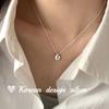 Joyería Coreana Ins de Nicho Simple de Plata Brillante Plata de Ley S925 Superficie Fotosensible de Gama Alta Collar de Gota de Agua Elegante y Versátil