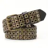 Cinturón Estilo Rock Metal Europeo y Americano, Cinturón de Cuero con Remaches Punk Oscuro, Cinturón de Diseño Original de Nicho para Hombres y Mujeres