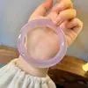 Pulseira de Calcedônia Violeta Pura Natural Colorida Completa para Mulheres Cor Gelo Alto Ônix Roxo Pulseira de Jade em Tira Redonda Produtos Genuínos Presente de Aniversário