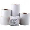 Etiquetas Autoadhesivas de Papel Couché, 10 mm ~ 102 mm de Ancho, Formato Horizontal y Vertical, Papel de Etiqueta Logística en Blanco con Código de Barras para Impresora