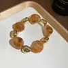 Pulseira Europeia e Americana Transfronteiriça de Pérolas com Contas Acrílicas, Pulseira de Estilo Étnico Retrô, Luxo Leve, Fashion, Joia de Mão Simples e Versátil