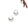 Pendientes elegantes de moda francesa con diseño aerodinámico de luna redonda blanca, con forma de U y hebilla de oreja, de Fritillaria, de nicho, de lujo ligero y de alta gama.