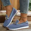 Mocasines de Malla con Hebilla Metálica para Mujer Planos Slip-on Zapatos Perezosos Transpirables Ligeros Casuales Zapatos Individuales