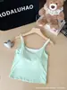Estilo Nuevo Primavera y Verano Color de Contraste Falso Dos Piezas Espalda Hermosa Tirantes con Almohadillas Incorporadas Tops Adelgazantes y Versátiles para Mujer