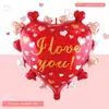 Nueva serie de corazones de amor transfronterizos Globos de papel de aluminio para el Día de San Valentín Cadena de corazón rojo Oso de amor Flecha de Cupido