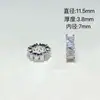 Zircônia folheada a ouro 18K que preserva a cor, com furo grande em prata grossa, contas soltas, espaçadores, peças espaçadoras, cristal, acessórios para montagem de pulseiras DIY feitos à mão