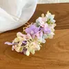 Pinza para el pelo con flor de tela nueva de primavera, elegante y delicada, Pinza de estilo pastoral nicho, Sensación de lujo ligero y alta gama