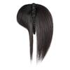 Peluca de Diadema Todo en Uno para Mujer, Cabello 100% Real, Flequillo 3D, Natural y Ligera para Cubrir Canas en la Parte Superior de la Cabeza, para Aumentar el Volumen del Cabello, Pieza de Peluca