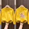 Blusa Base de Fleece Escovado para Bebê Outono Inverno Novo Estilo Camiseta de Manga Longa para Meninas Térmica de Lã Quente Casual Roupa Íntima Menina Pequena