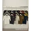 Yuanxi - Nuevo Estilo Coreano de Principios de Otoño Versátil Sencillo Ajustado Elástico Multicolor Cuello en U Manga Media Camiseta 267309