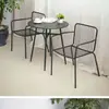 Juego de Mesa y Sillas de Hierro Forjado para Exteriores de Tres Piezas para Patio al Aire Libre Cafetería Simple Tienda de Té Balcón Mesa y Sillas de Té