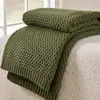 Manta de Tricô Acrílico Textura Waffle de Luxo 50"x60", Manta Macia e Aconchegante para Sofá Cama, Manta Decorativa Moderna Minimalista para Casa, Várias Cores da Moda