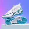 Zapatos de fútbol de caña alta transfronterizos de diseño asimétrico césped AG tacos largos hombres mujeres niños adolescentes estudiantes zapatos de entrenamiento al por mayor