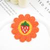 Parche de Tela Bordado Cara Sonriente de Flor DIY Decoración de Fruta Accesorios de Ropa Accesorios para Bolsa de Zapatos Parche Textil Material para Accesorios para el Cabello
