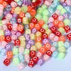 A-Z Cubos Transparentes 6*6 Letras Individuales Cuentas DIY Accesorios para Joyería Cuentas Inglesas de Colores Educativas para Niños Sueltas