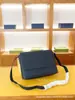 Bolsa Transversal de Ombro L Brand em Couro Bovino de Primeira Camada Genuíno para Homens com Caixa de Presente para Exportação e Comércio Transfronteiriço