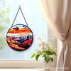 Pingente colorido de vidro em camadas de montanha transfronteiriço, decoração de vidro para casa, decoração de janela, apanhador de sol para jardim