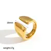 Anel Anel de Aço Titânio Estilo Celebridade da Internet Europeia e Americana, Feminino Estiloso, Pulseira Anel de Aço Inoxidável Estiloso Banhada a Ouro 18K