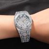 Reloj de Hombre Europeo y Americano Recién Llegado Diamante Completo Esfera Árabe Moda Hip Hop Oro Esfera Grande Cuarzo Marea
