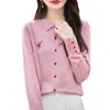 Nueva camisa de punto para mujer para otoño e invierno, base de capa OP de lana corta de hilo fino 2026, cárdigan, estilo fino OL, mezcla transfronteriza