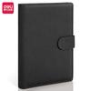 Deli 3151 libro de cuero de hojas sueltas 25k moda simple clip de seis agujeros de acero inoxidable hebilla magnética bloc de notas papelería