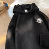 Sudadera con capucha de albaricoque para niños, primavera y otoño, americana, tendencia pesada, regular, para adolescentes, de moda, pulóver suelto para uso diario.