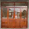 Puertas y ventanas de estilo antiguo chino de talla de madera de Dongyang, puertas y ventanas de celosía de madera maciza, puertas de madera de templo, celosías de ventana de flores, mamparas, puertas de madera tallada