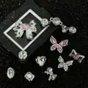Accesorios DIY para Zapatos Croc Hebilla Decorativa de Lazo de Diamante Rosa Flor de Zapato Estéreo Hebilla de Zapato Desmontable Accesorios para Pala de Zapato Cruzada