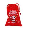 Bolsa de tela roja en stock al por mayor bolsa de regalo de Navidad bolsa de embalaje de fruta segura de Navidad bolsa de cordón de franela de caja ciega