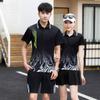 Traje deportivo de manga corta para hombre y mujer, camiseta de secado rápido, shorts para pareja, ropa deportiva para correr, traje de grupo para bádminton y baile cuadrado