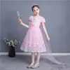 Vestido de la Princesa Congelada Aisha estampado de manga corta de verano Aisha para niñas falda de actuación del Día del Niño