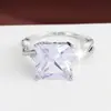 Anel Simples e Elegante Estilo Palácio com Zircônia Cravejada de Quatro Garras, Anel Feminino de Cobre Puro de Alta Qualidade e Grandioso, Joias para Revenda Atacadista Transfronteiriça