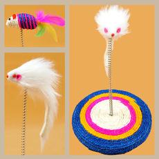 Sisal gato pat primavera prato grande brinquedo de estimação gato pelúcia de alta qualidade com rato