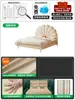 Cama Pétalo Francés Estilo Crema Cama Colgante Dormitorio Principal Cama para Niñas Cama de Princesa Dormitorio de Niñas Cama de Tela Moderna Simple