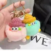Llavero de haba pequeña de pelo sintético colgante de felpa hecho a mano llavero de alto valor de color llavero diy regalo de nicho elfo