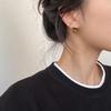 DOUDOUSTORE Aguja de Plata 925 Geométrico Palabra Color Maillard Otoño e Invierno Aretes Retro Aretes de Personalidad Simple