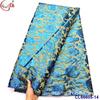 Tela de brocado jacquard antiguo con bordado de doble cara en hilo dorado y plateado Tela de encaje brocado africano
