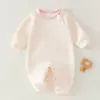 Mameleco para bebé con terciopelo de mousse de ácido hialurónico, estilo otoño e invierno, mameluco sin costuras para recién nacidos, prenda base para gatear para bebé