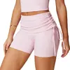 Pantalones Cortos de Yoga Ajustados Sin Costuras de Cintura Alta Transfronterizos con Cordón, Pantalones Levanta Glúteos, Pantalones Cortos Deportivos de Pilates para Mujer 3055