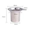 Colador de té de acero inoxidable, embudo para residuos de té, colador de té de malla simple de borde redondo, accesorios para juego de té de regalo