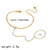Cadena de Dedos con Estrella de Cinco Puntas Incrustada de Diamantes Estilo Celebridad Ins, Sensación de Lujo Ligero y Gama Alta, Pulsera de Acero Inoxidable Chapada en Oro de 18K, Pulsera Integrada