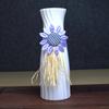 Arreglo Floral Hidropónico Decorativo de Plástico de Ratán, Puramente Hecho a Mano, Jarrón Pequeño Tejido de Paja de Alto Valor, Adorno de Lujo Ligero Vintage de Gama Alta