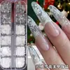 12 Compartimentos Copo de Nieve Navideño Lentejuela Adornos para Uñas Ins Popular Brillo para Uñas Navideñas 4 Colores Decoración de Uñas