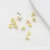 Cor Dourada Real 18K Flor Preserva Cor Forma de Flor Contas Pérola de Cristal Tampa de Furo para Contas DIY Plugue de Vedação Pino Tachinha Inlay B32