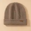 Chapéu de Cashmere Versátil e Quente de Camada Dupla para Outono e Inverno para Homens e Mulheres, Chapéu Espesso para Clima Frio com Grande Circunferência da Cabeça, Gorro de Tricô Sem Costura