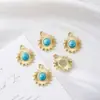 Estrela Oito Pontas Girassol Turquesa Europeia e Americana Transfronteiriça Exquisite Acessórios de Joias Colar Pingente Brincos DIY Feitos à Mão
