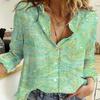 Amazon 2023 outono nova venda quente camisa feminina moda europeia e americana 3D impressão digital camisa de manga comprida