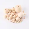 Cuentas de madera de loto de color madera natural de 6-50 mm, cuentas redondas de madera de loto, cuentas sueltas, accesorios para joyería de manualidades DIY