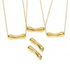 Estilo Ins Frío Europeo y Americano Elegante Tubo Curvo Colgante de Acero de Titanio Moda de Nicho Elegante Curva de Alto Nivel Collar Versátil